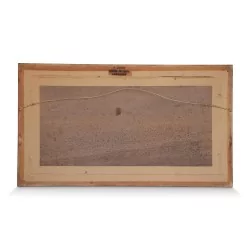 A painting "Chillon Castle" by A. Veillon. Switzerland. Vaudois